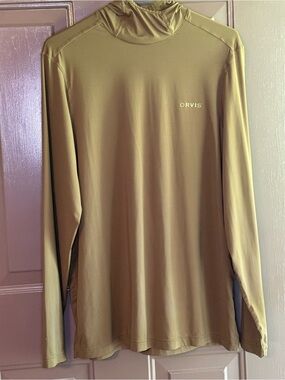 Orvis Long-Sleeve Performance Hoodie Tee — Olive Green